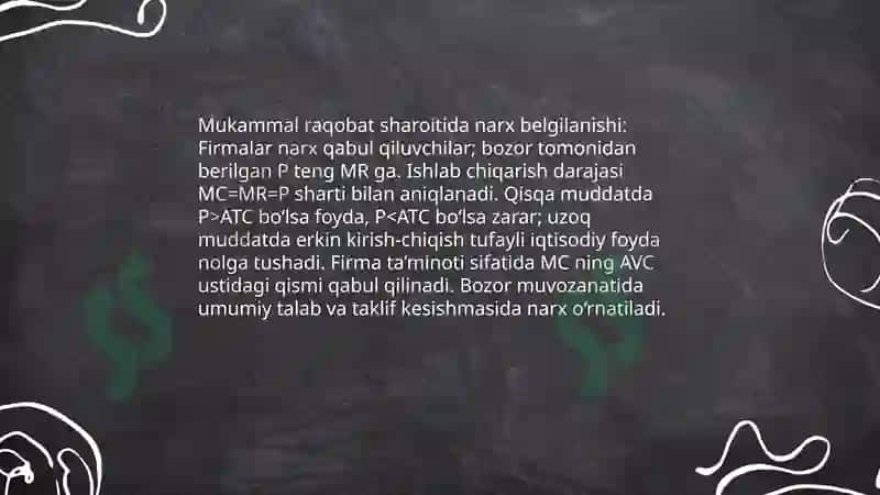 Mukammal bozorda raqobat va monopoliya 4