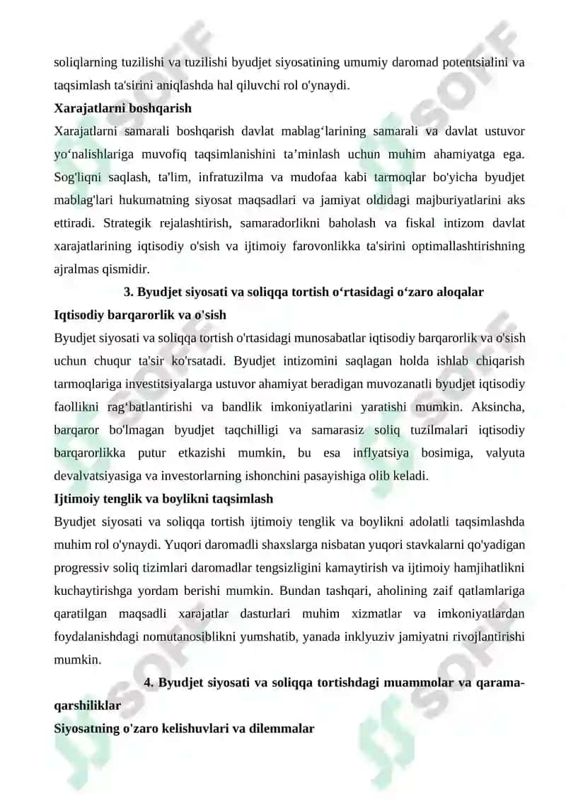 TEZIS MAVZUSI: BYUDJET SOLIQ SIYOSATI 4