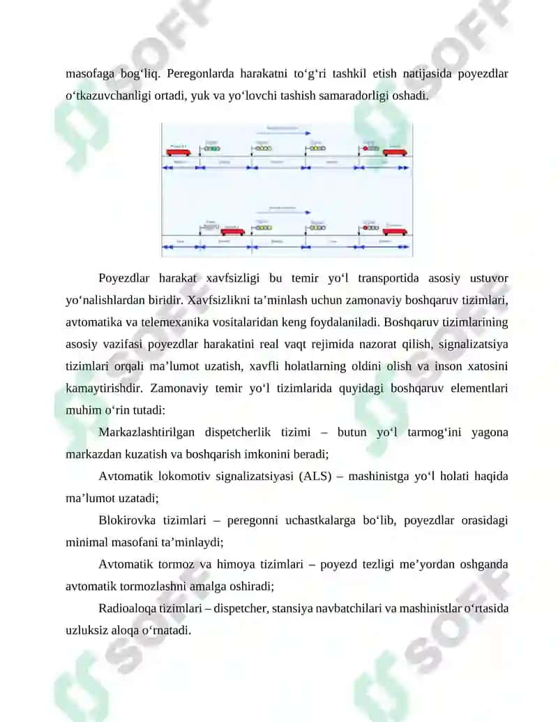 Peregonda poyezdlar harakatini tashkil qilish zamonaviy tizimlari 4