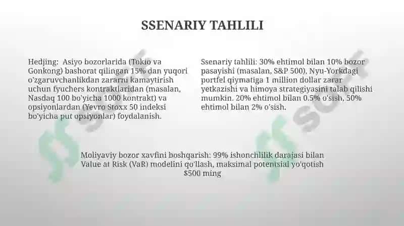 Hedjirlash va moliyaviy bozor risklarini boshqarish 4