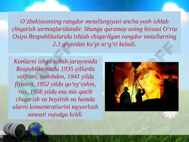 Rangdor va qora metallurgiya 4