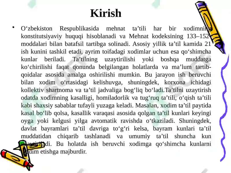 Mehnat ta'tili huquqiy asoslari 4