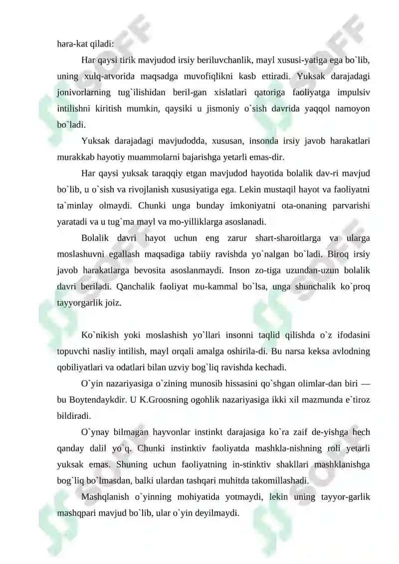 O`yin faoliyati 4