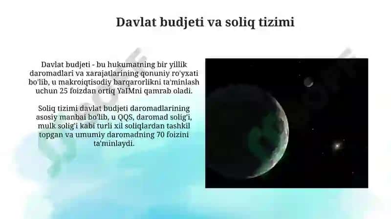 Davlat moliyasi tizimi, uning tarkibi va tuzilishi 4