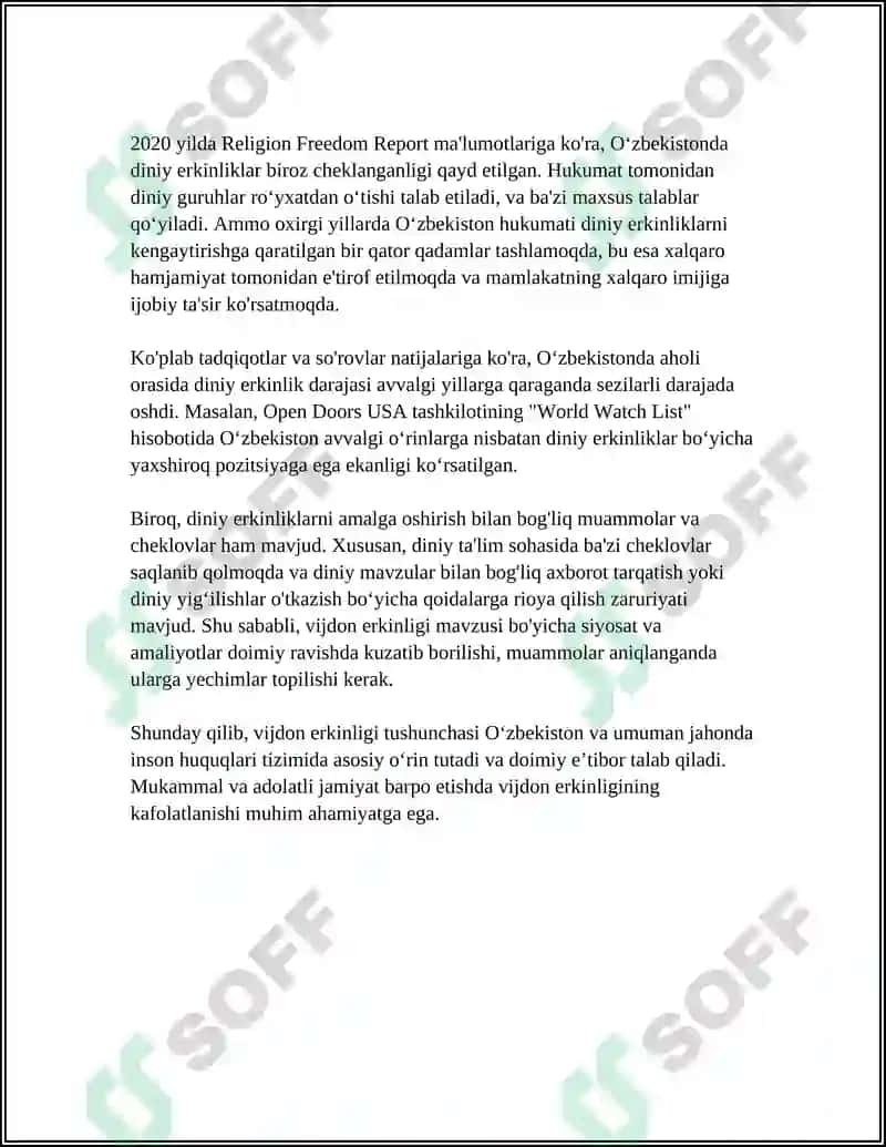VIJDON ERKINLIGI VA DINIY TASHKILOTLAR 4