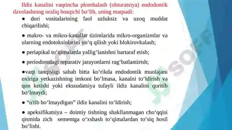 Kanalga vaqtinchalik plomba qoʻyish 4