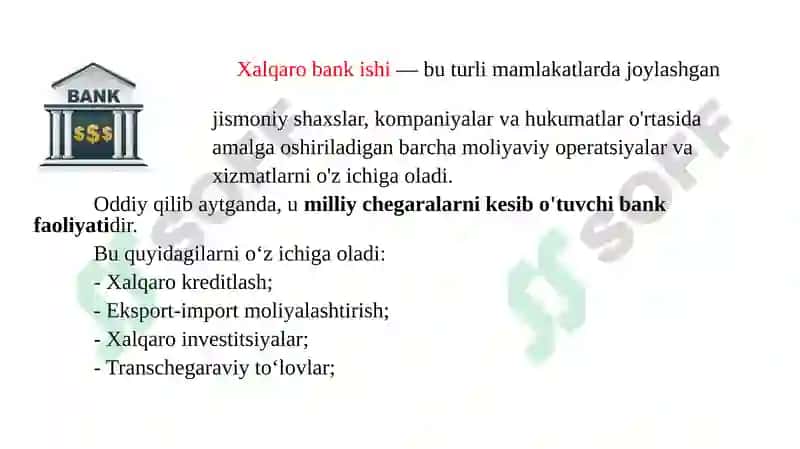 Xalqarobank ishi nazariyasi va amaliyoti 4
