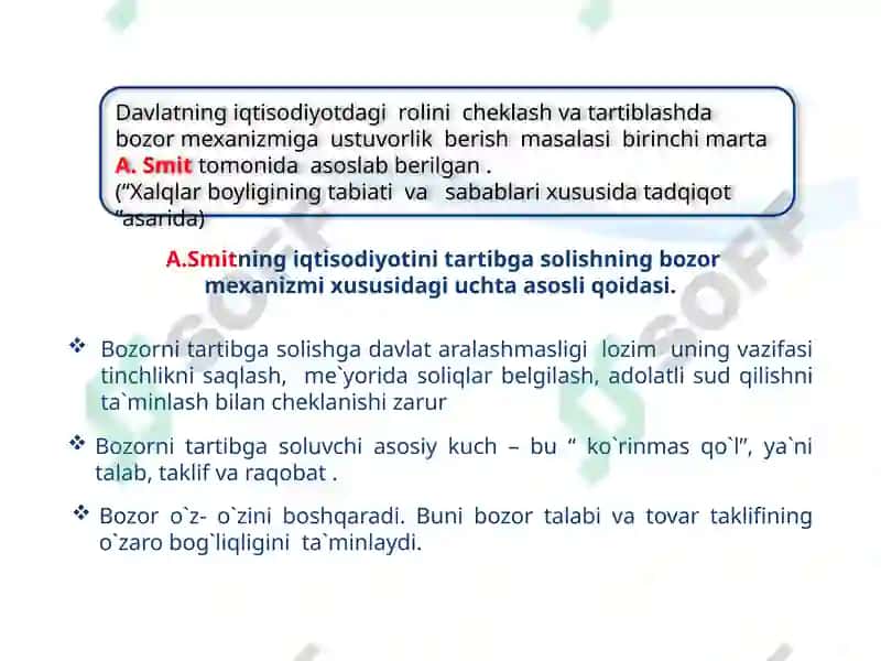Bozor iqtisodiyotini tartibga solish 4