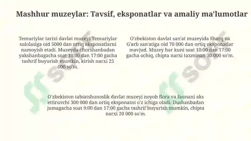 Toshkent muzeylari 4