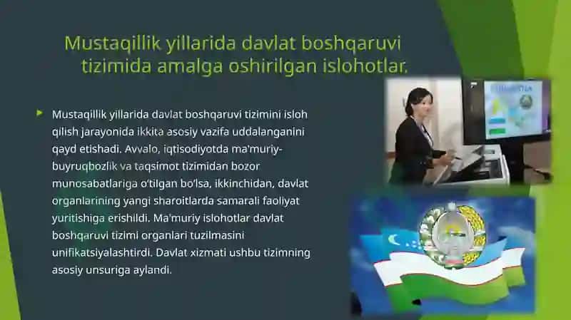 Mustaqillik O'zbekiston Respublikasida yillarning nomlanishi va amalga oshirilgan islohotlar 4