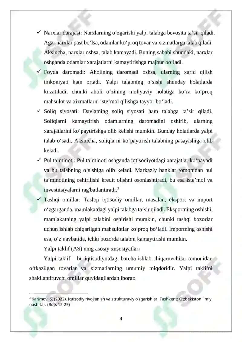 Yalpi talab va yalpi taklif modeli 4