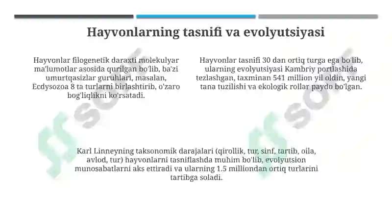 Hayvonot olami xilma-xilligi va uning tabiatdagi o'rni 4