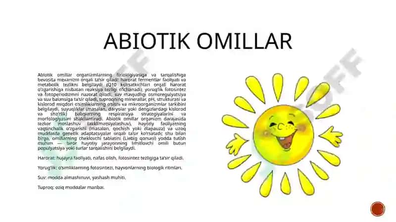 Turli ekologik omillarning tirik organizmlarga ta’sir etish mexanizmlari 4