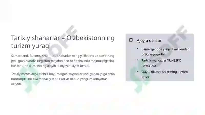 O'zbekiston Turizm Tadbirkorligini Rivojlantirish Imkoniyatlari 4