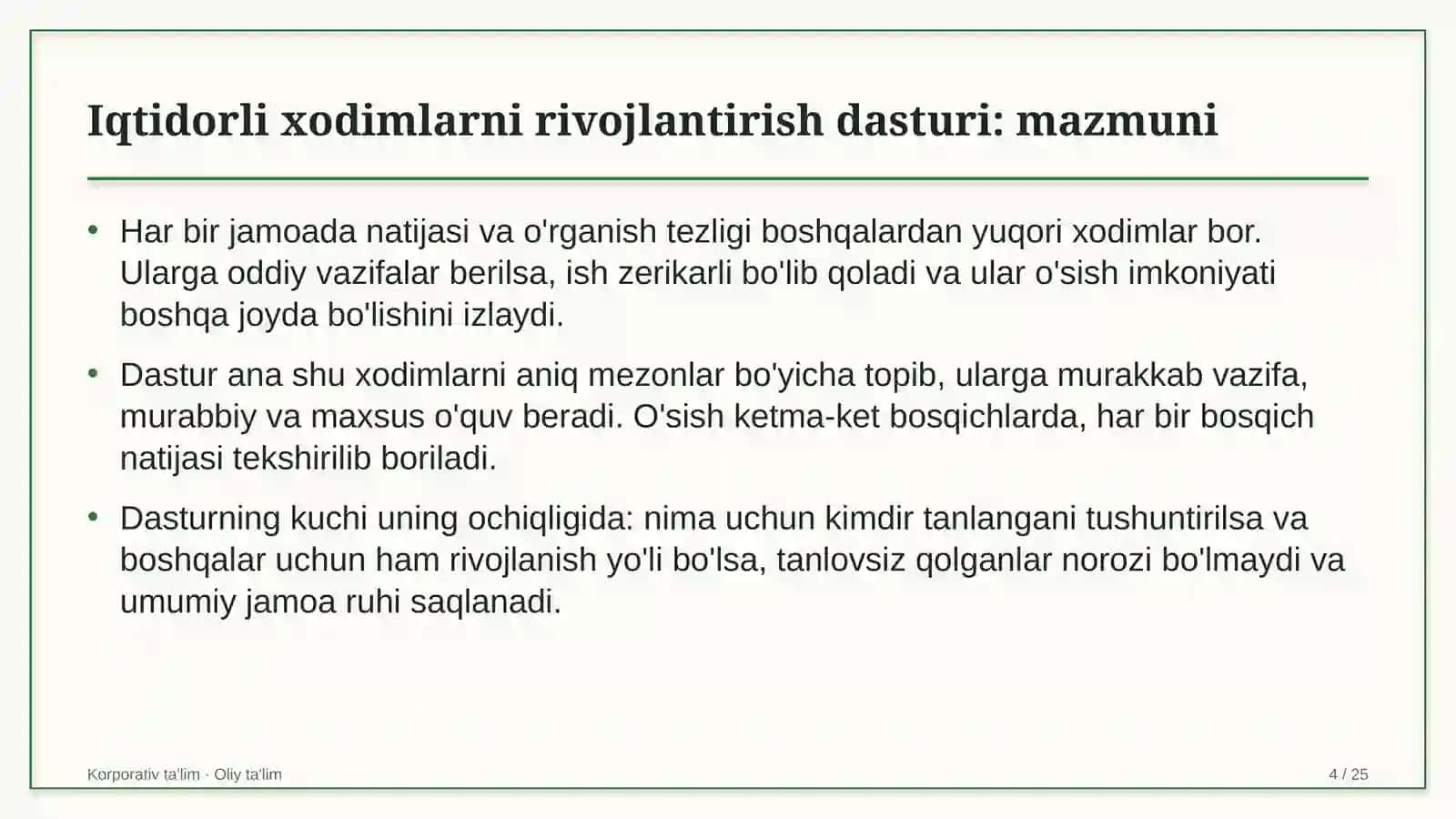meva sabzavot savdosida iqtidorli xodimlarni rivojlantirish dasturi 1203 4