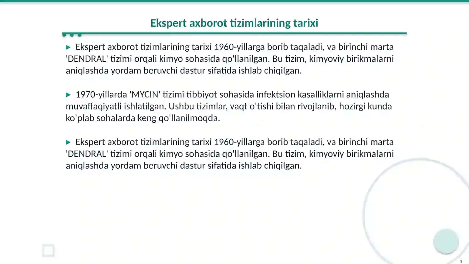 Ekspert axborot tizimlari 4