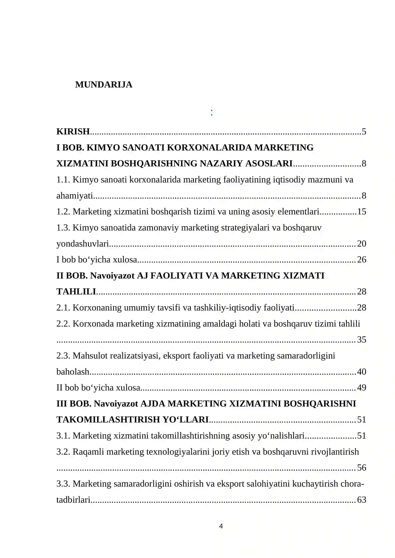 KIMYO SANOATI KORXONALARIDA MARKETING XIZMATINI BOSHQARISHNI TAKOMILLASHTIRISH 4