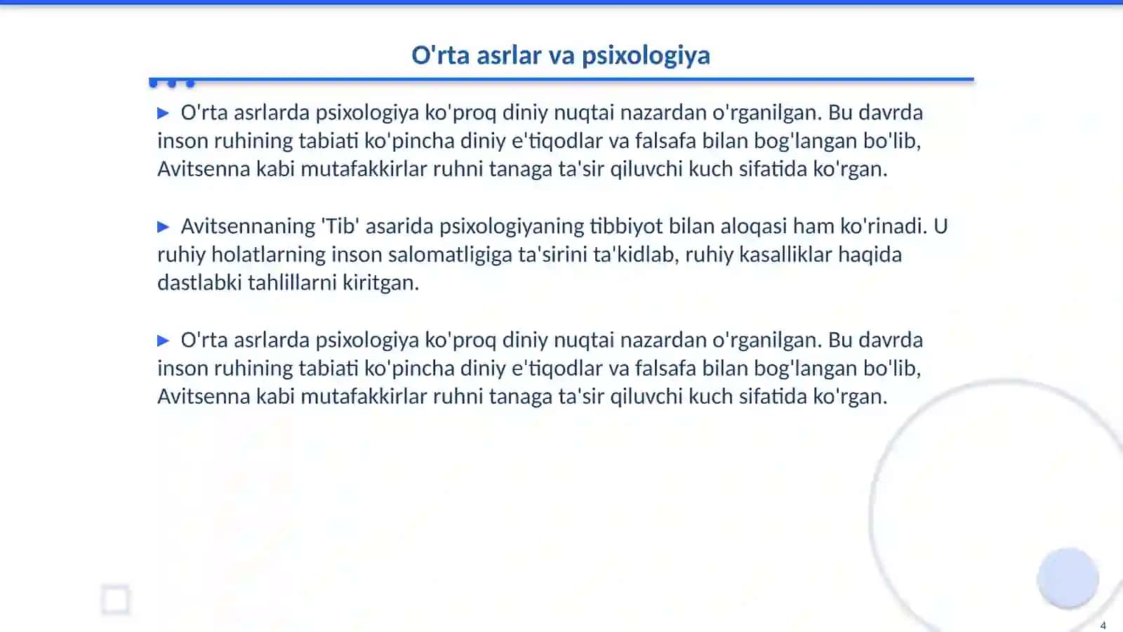 Psixologiya fanining shakllanish bosqichlari(antik davrdan zamonaviy davrgacha ) 4