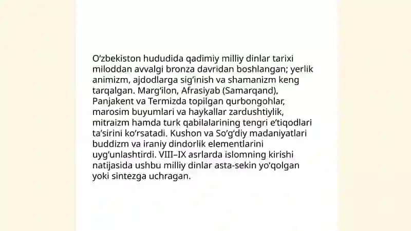 Milliy dinlar 4