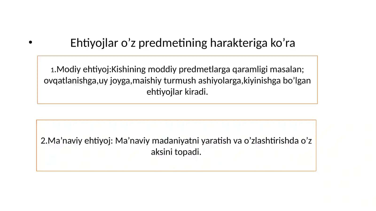 Ehtiyojlar klassifikatsiyasi 4