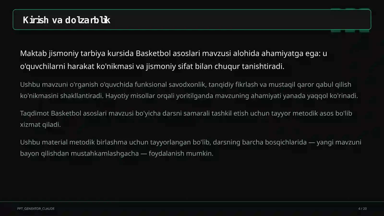 Basketbol asoslari (5-sinf) 4