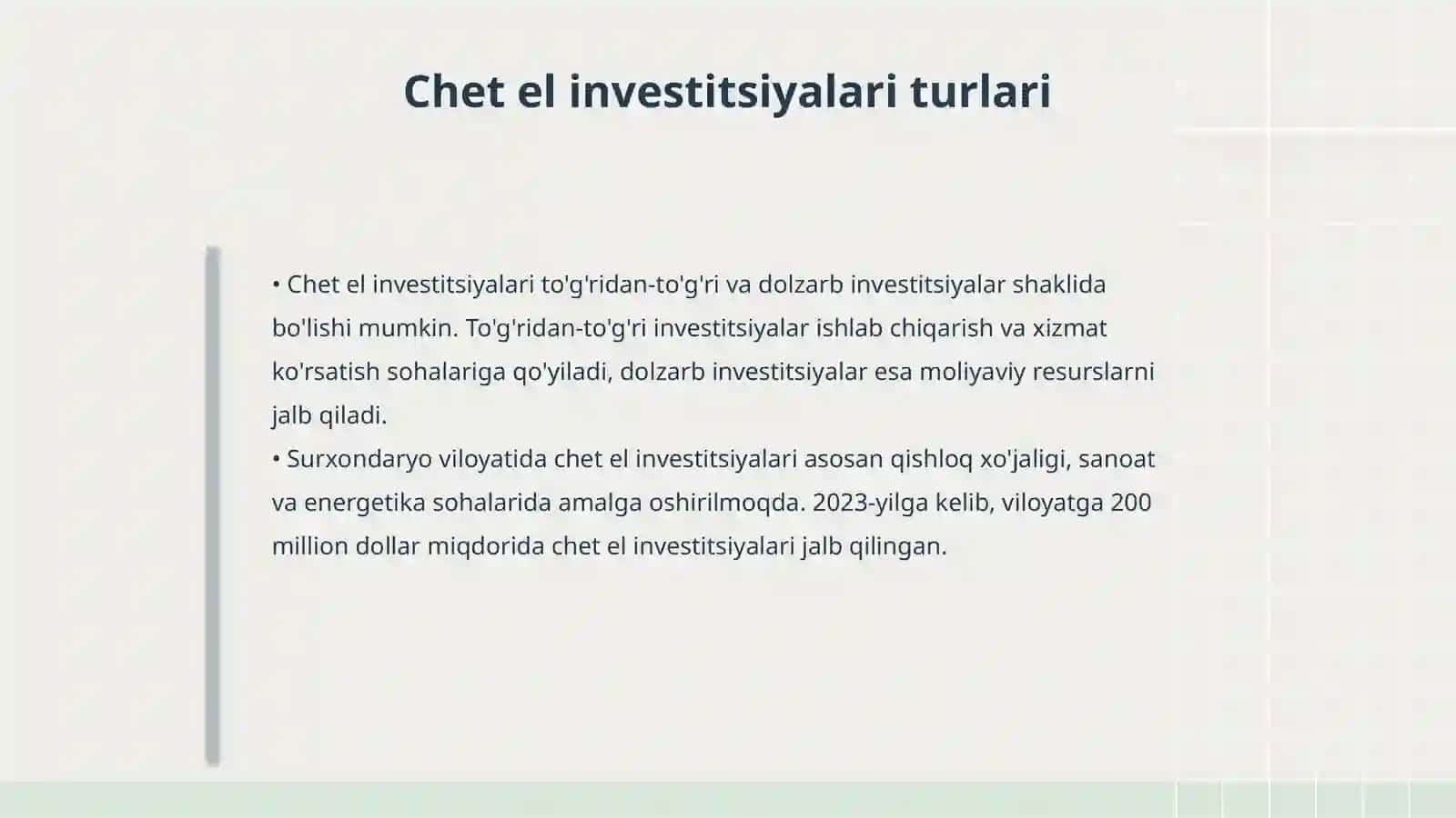 Surxondaryo viloyatidagi investitsion loyihalar 4