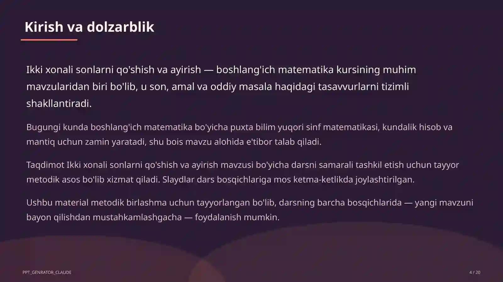 Ikki xonali sonlarni qo'shish va ayirish (2-sinf) 4