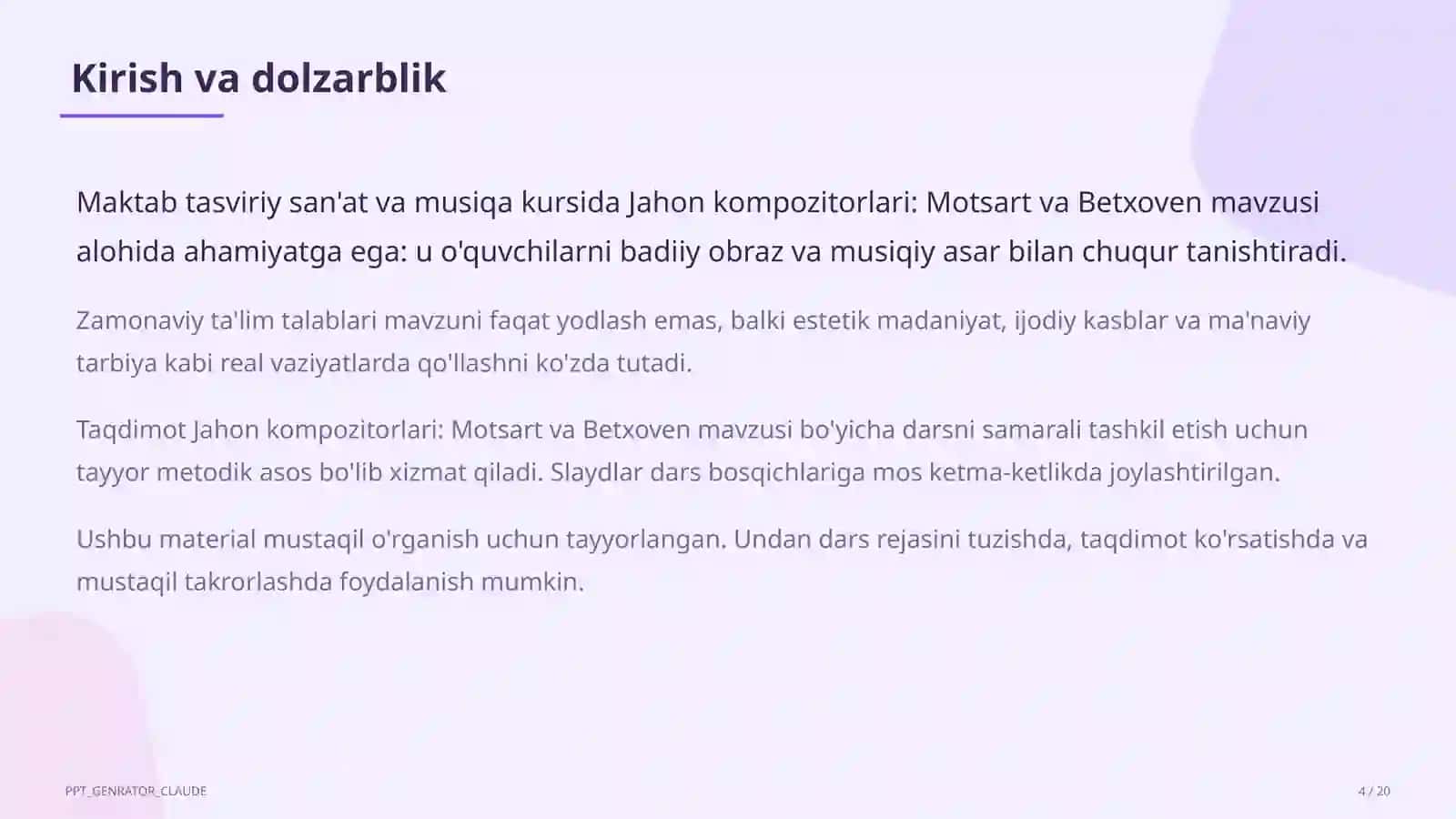 Jahon kompozitorlari: Motsart va Betxoven (6-sinf) 4