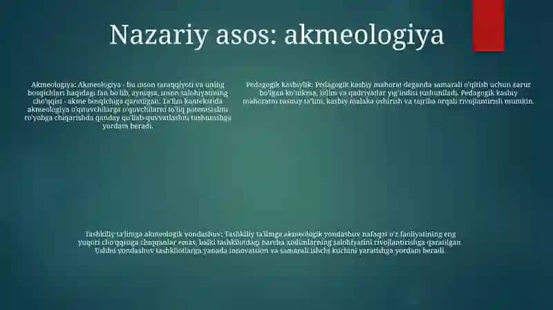 Pedagogik Professionalizmni O'Rganishga Akmeologik Yondashuv 4