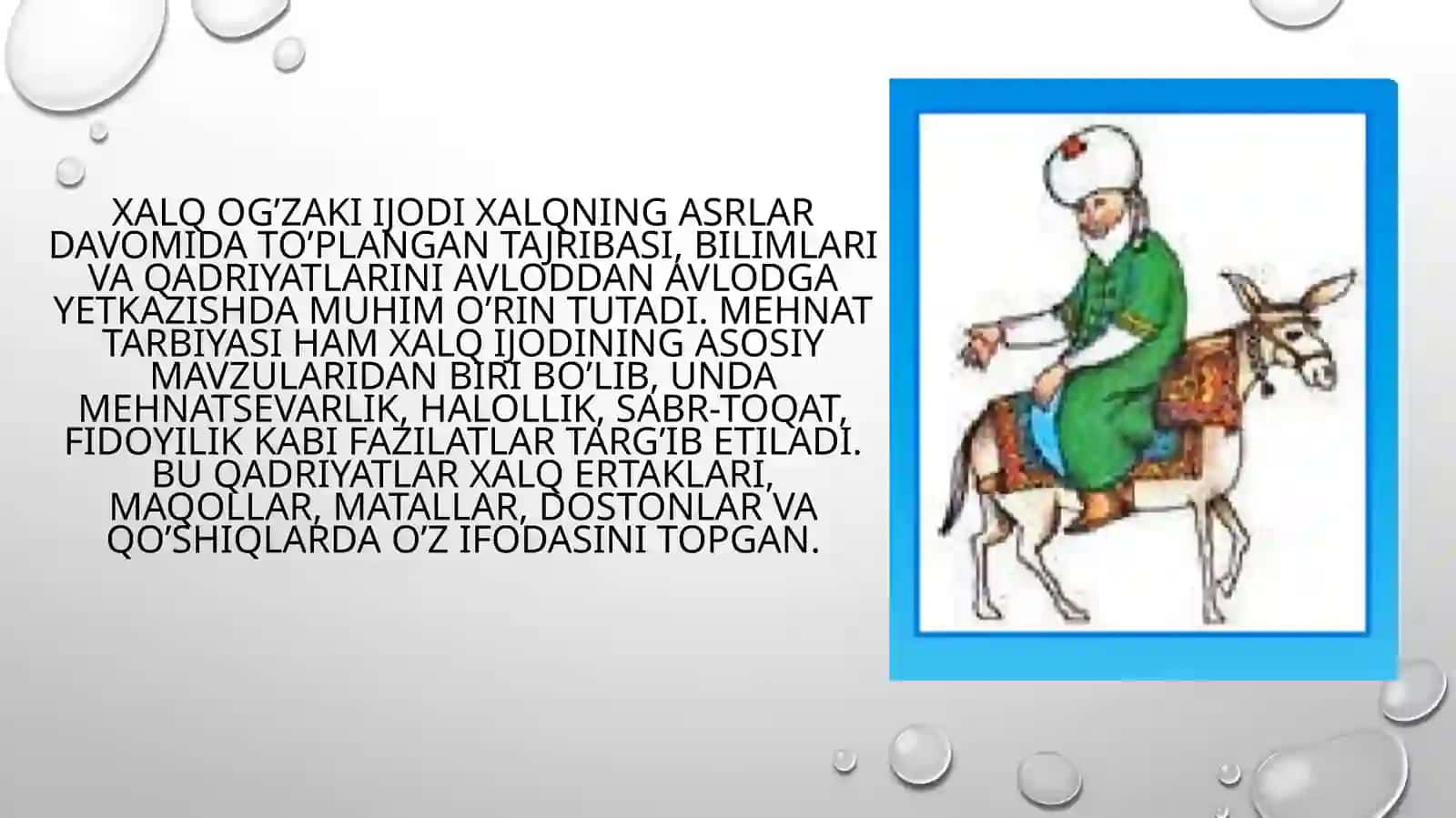 Mehnat tarbiyasida xalq og’zaki ijodidan foydalanish. 4