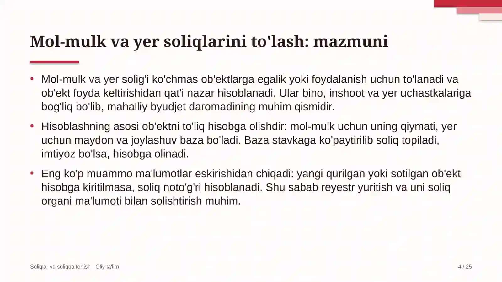 Gaz qazib olishda mol-mulk va yer soliqlarini to'lash 4