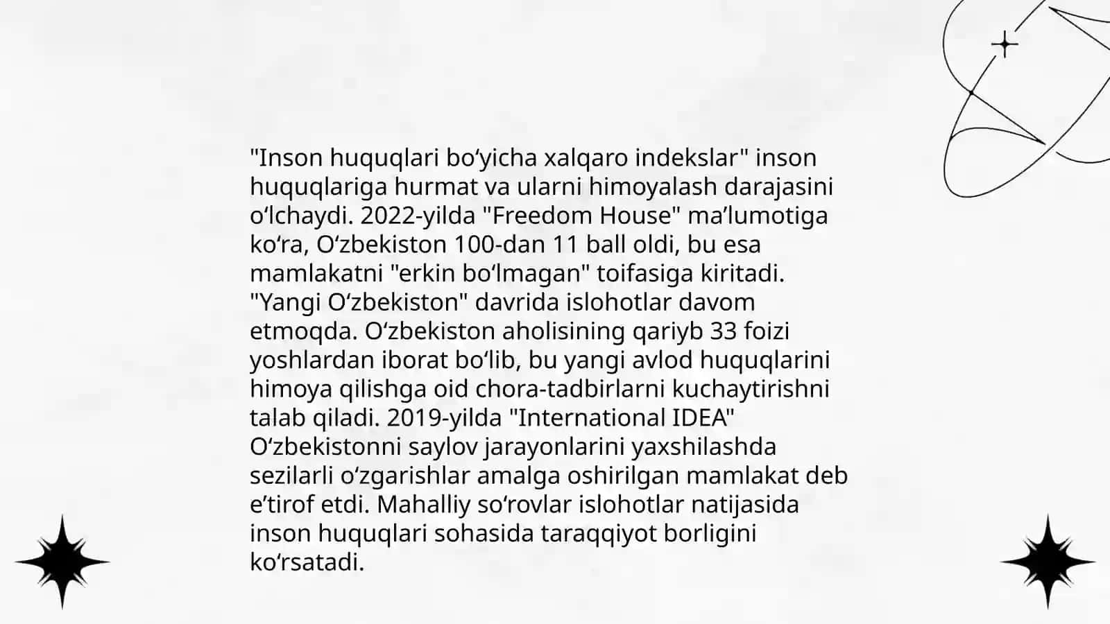 Yangi O‘zbekiston ijtimoiy-siyosiy, iqtisodiy va madaniy hayotida ro‘y berayotgan ozgarishlarning xalqaro reyting va indekslarda aks etishi 4