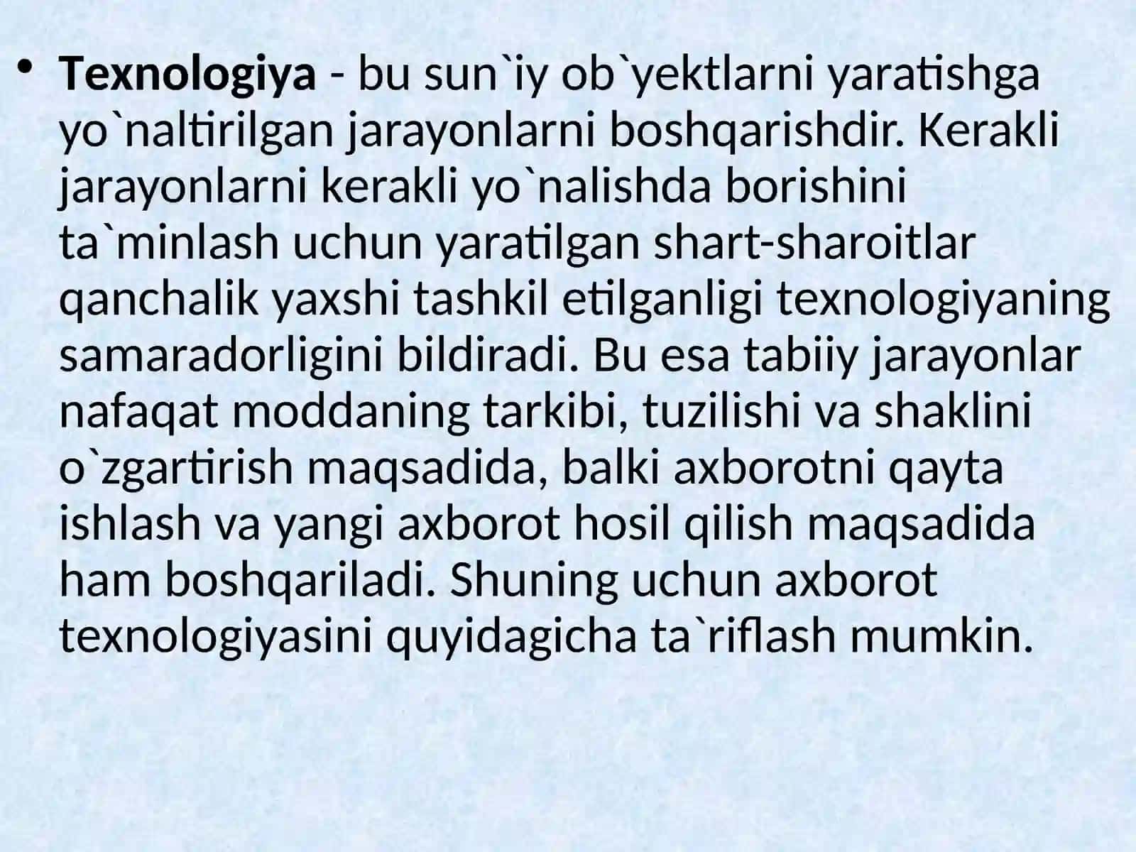 Sohаdа axborot texnologiyalari fanigа kirish. Axborot-kommunikatsiya texnologiyalarining komponentlari 4