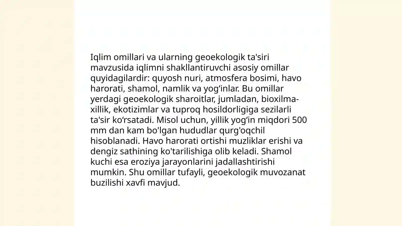 Tabiyot geografiyasi va geoekologik omillar 4