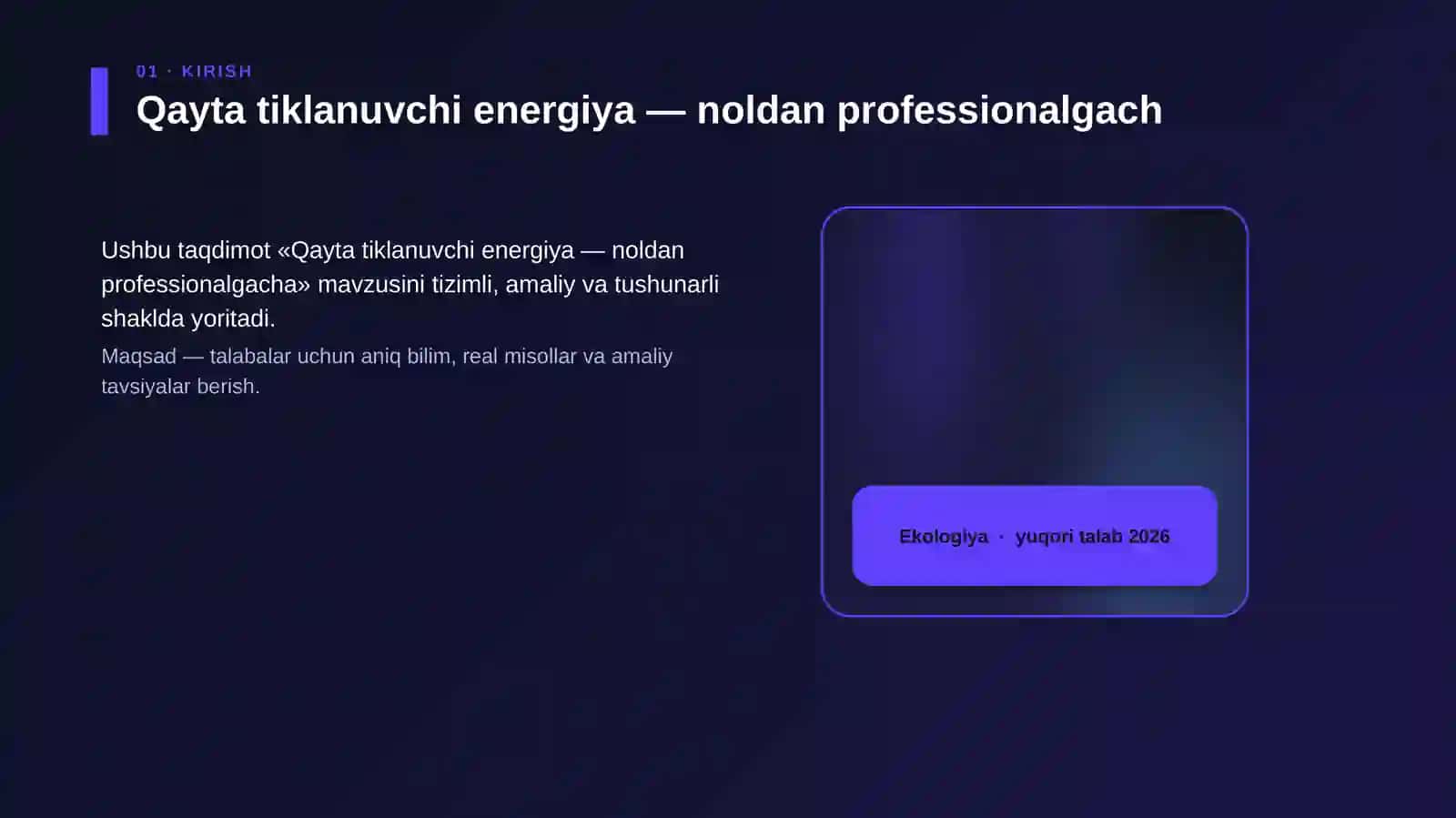 Qayta tiklanuvchi energiya — professionalgacha 4