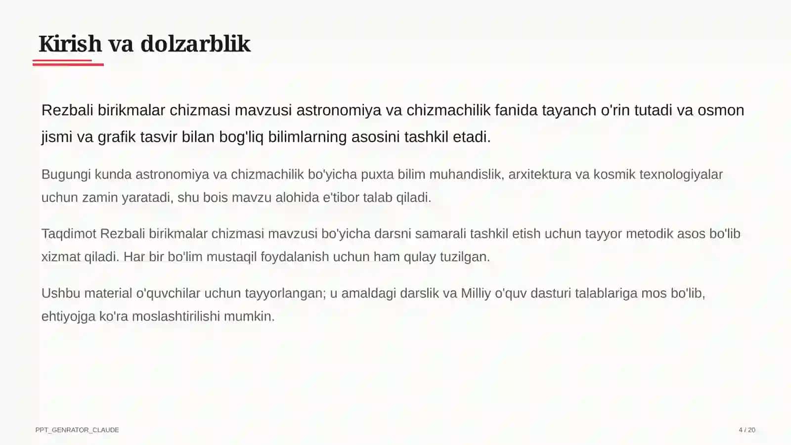 Rezbali birikmalar chizmasi (9-sinf) 4