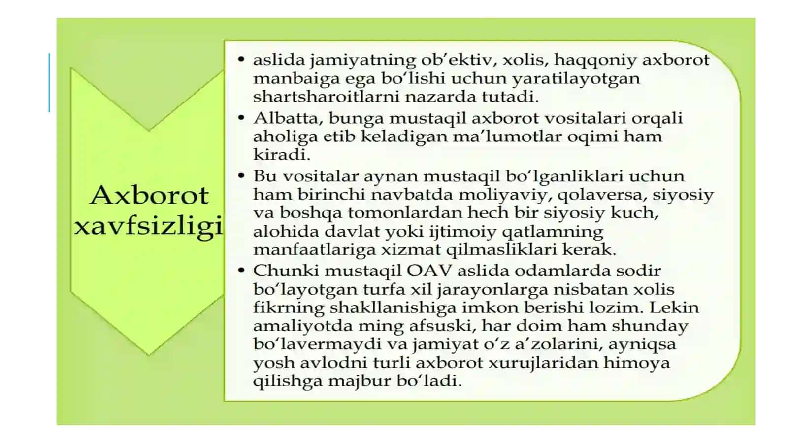 O’zbekistonda axborot xavfsizligining ma’naviy va huquqiy asoslari 4