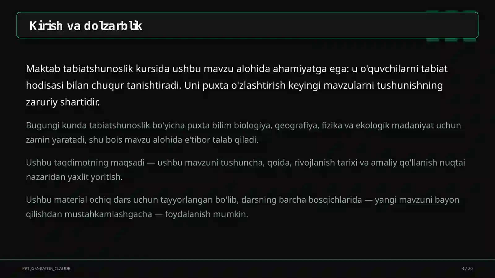 Hayvonlarning turlari: sutemizuvchilar, qushlar, baliqlar (3-sinf) 4