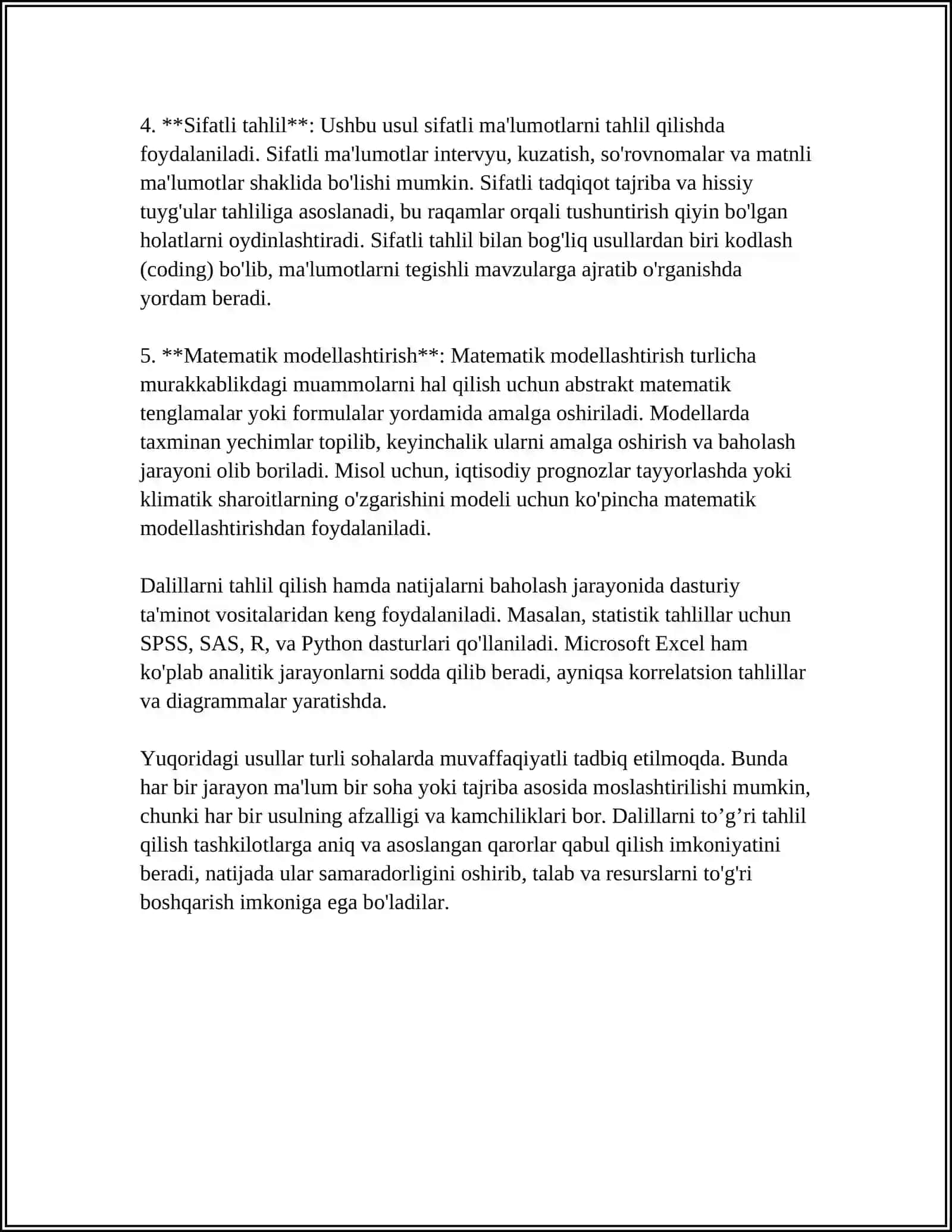 MUSTAQIL ISH Mavzu: HUJJATLAR USTIDA ISHLASH 4