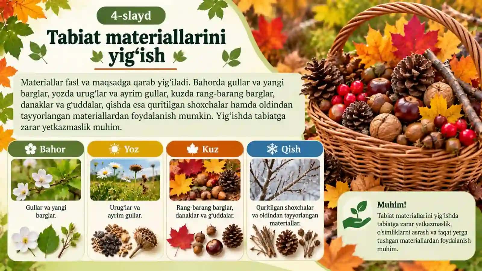 Tabiat materiallaridan ko‘rgazmalar tayyorlash 4