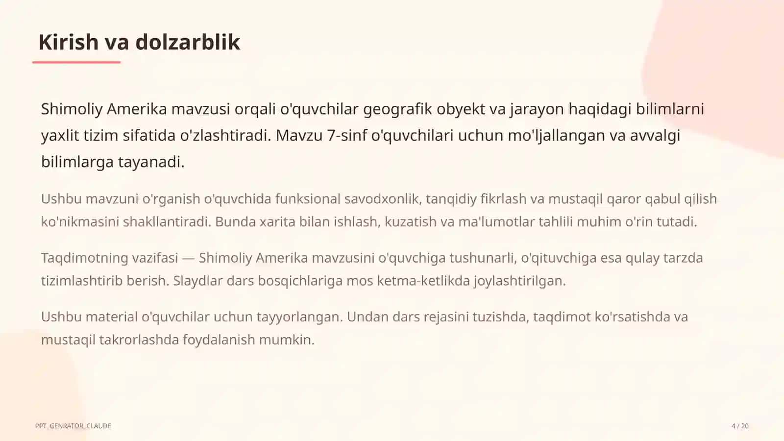 Shimoliy Amerika (7-sinf) 4