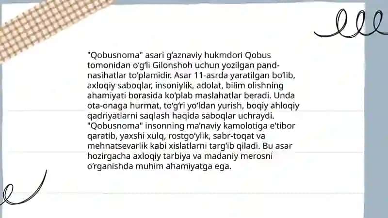 Qobusnoma 4