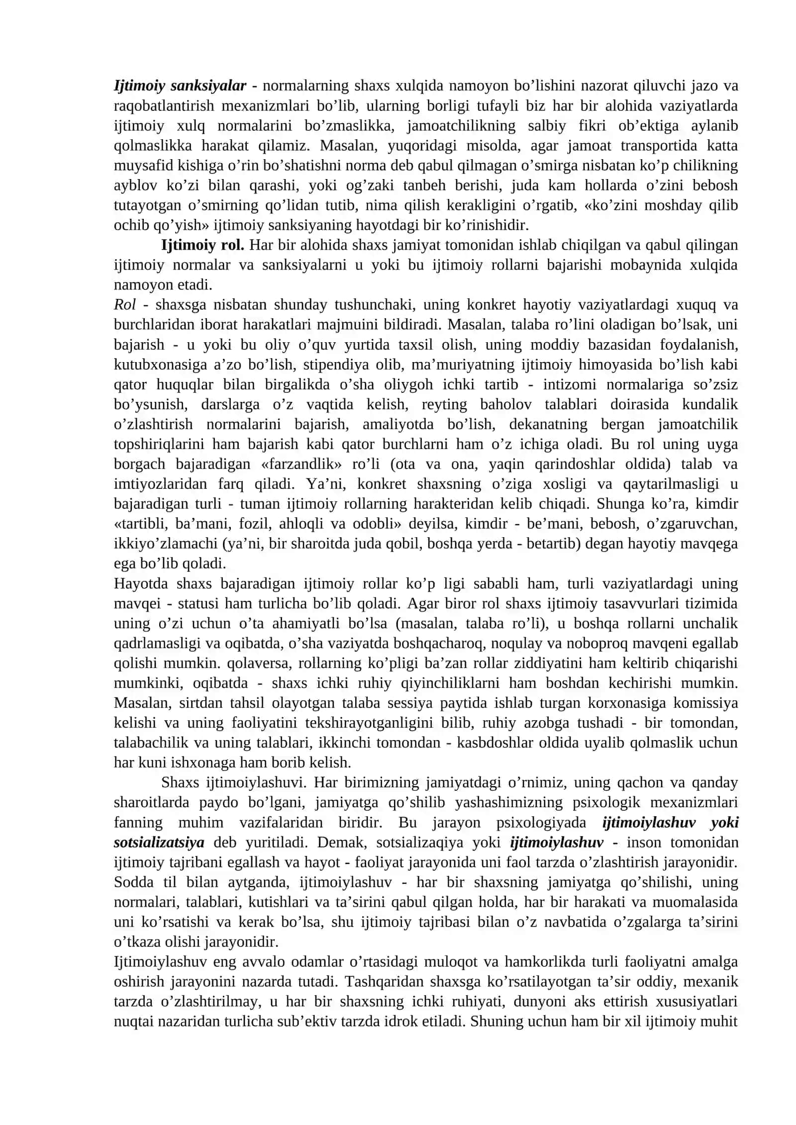 Shaxs ijtimoiylashuvi va ijtimoiy hulq-atvorni o‘rganish 4