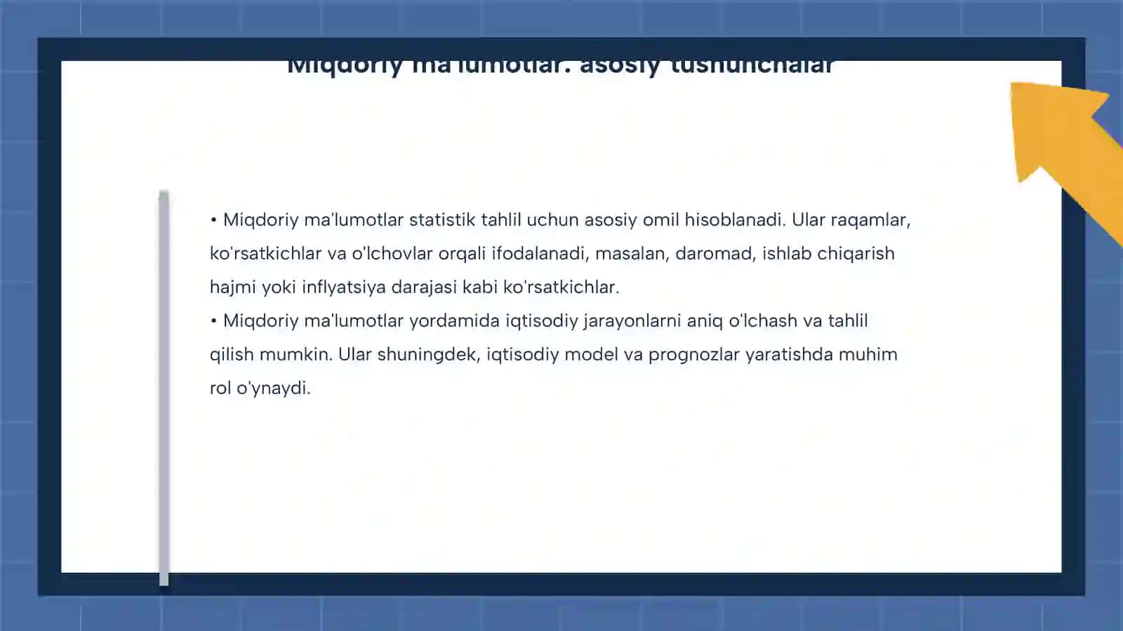 Iqtisodiy tadqiqotlarda sifat va miqdoriy ma'lumotlarni tavsiflash 4