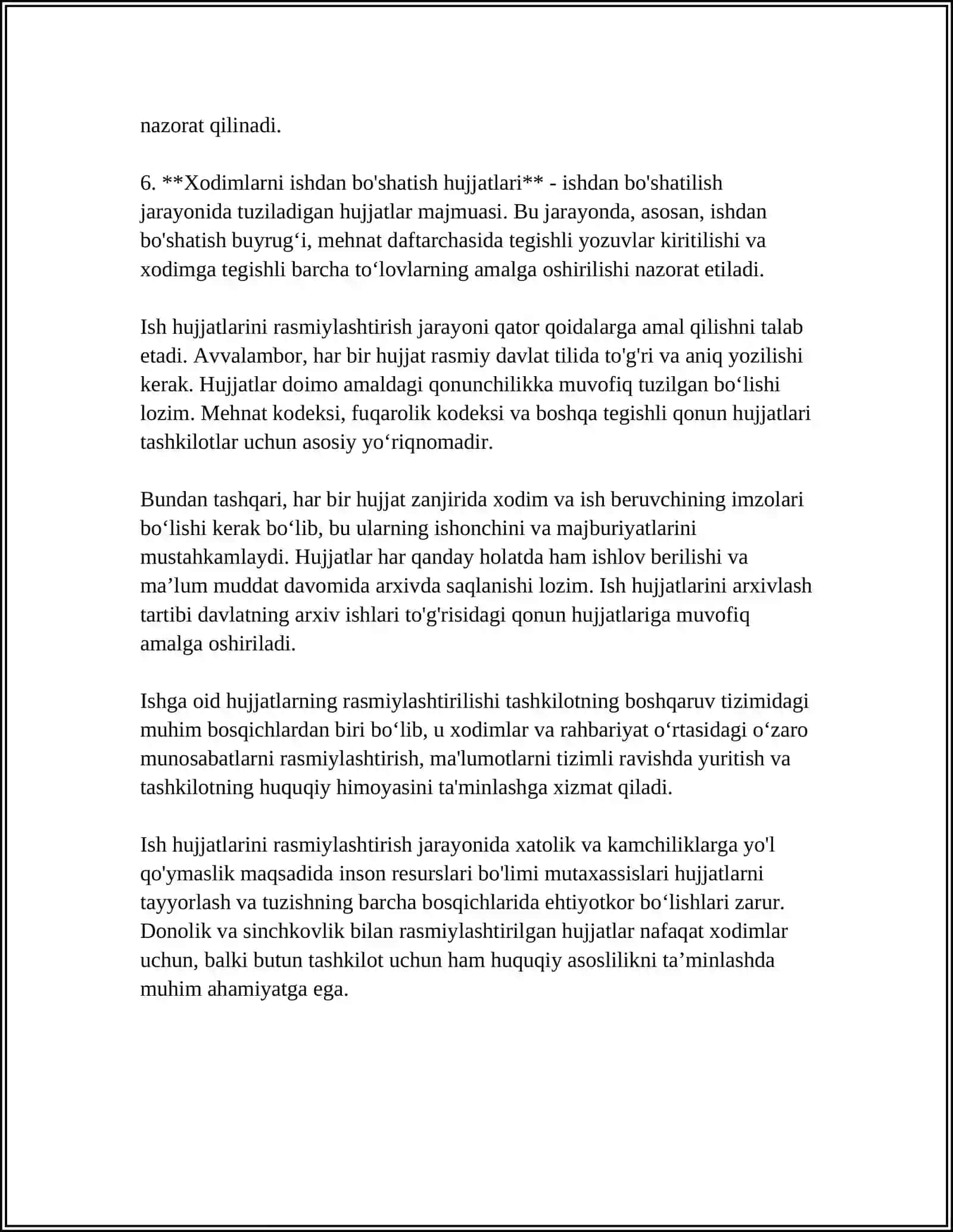 ISH XATLARINI MUVOFIQLASHTIRISH VA IMZOLASH QOIDALARI 4