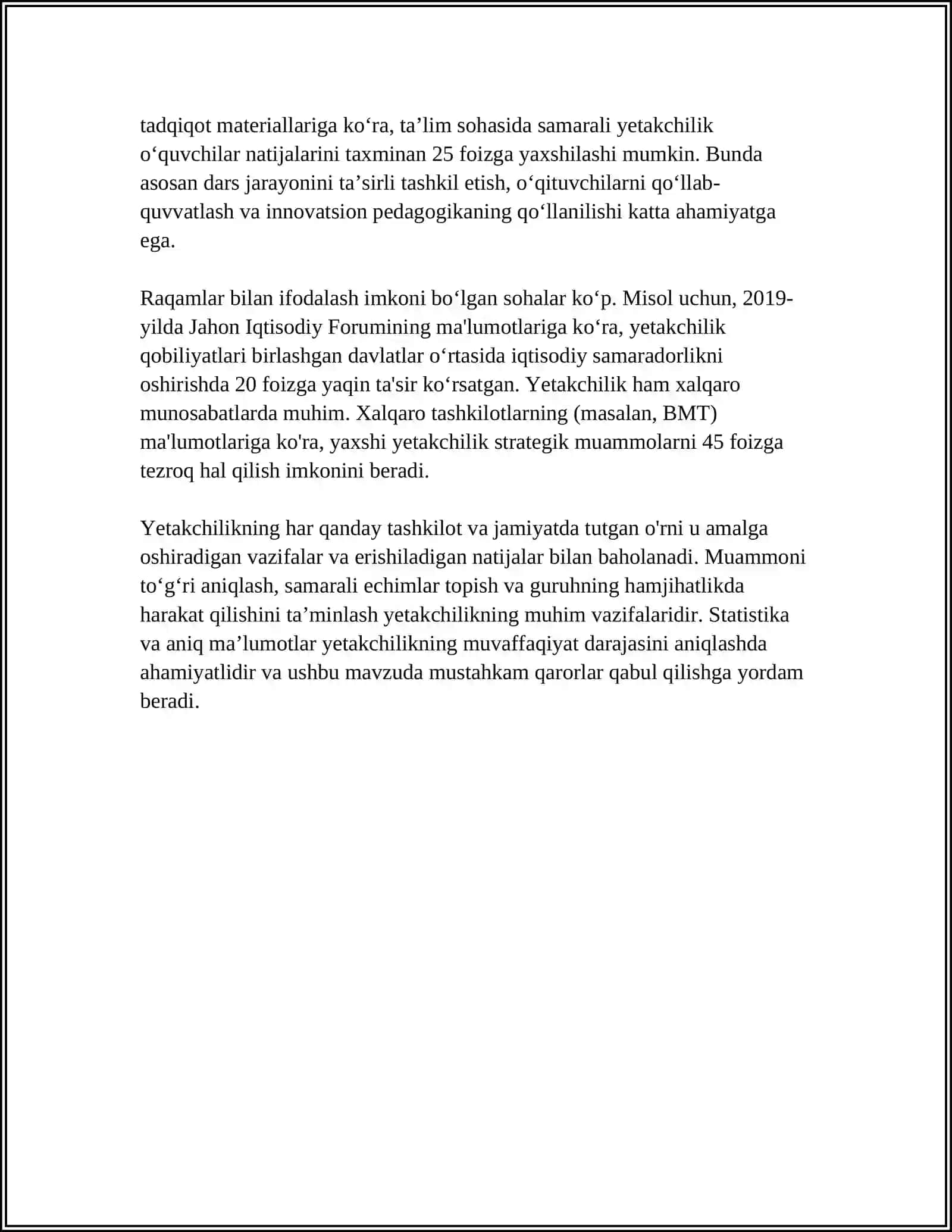 ISO 9001 STANDARTI TOʻQUV KARXONALARIDA SIFAT MENEJMENTI 4