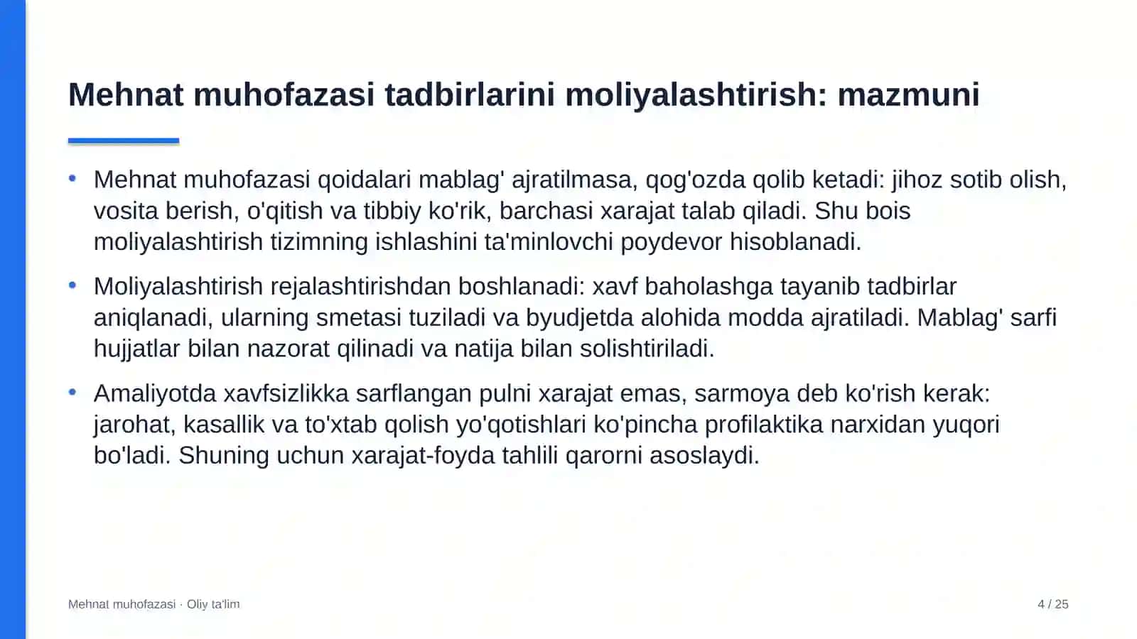 farmatsevtika sanoatida mehnat muhofazasi tadbirlarini moliyalashtirish 2989 4