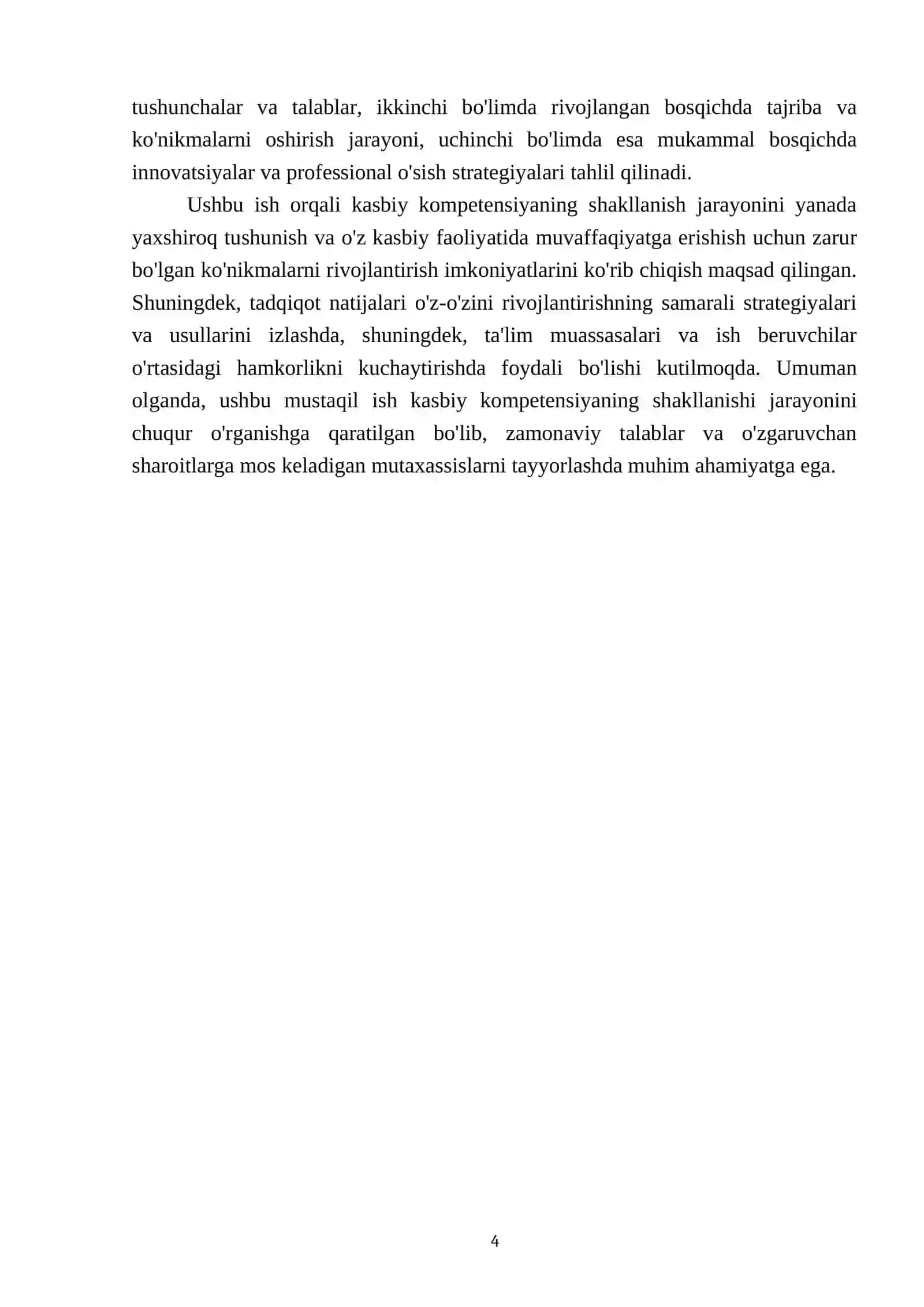 Kasbiy kompetensiyaning shakllanish bosqichlari,(boshlangʻich, rivojlangan,mukammal) mavzusida taqdimot tayyorlash 4