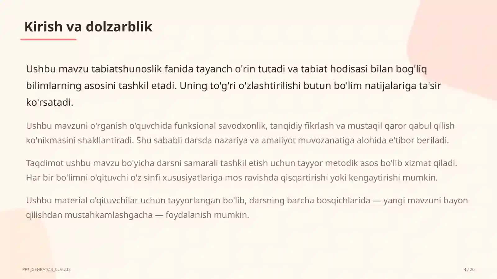 Hayvonlarning turlari: sutemizuvchilar, qushlar, baliqlar (3-sinf) 4