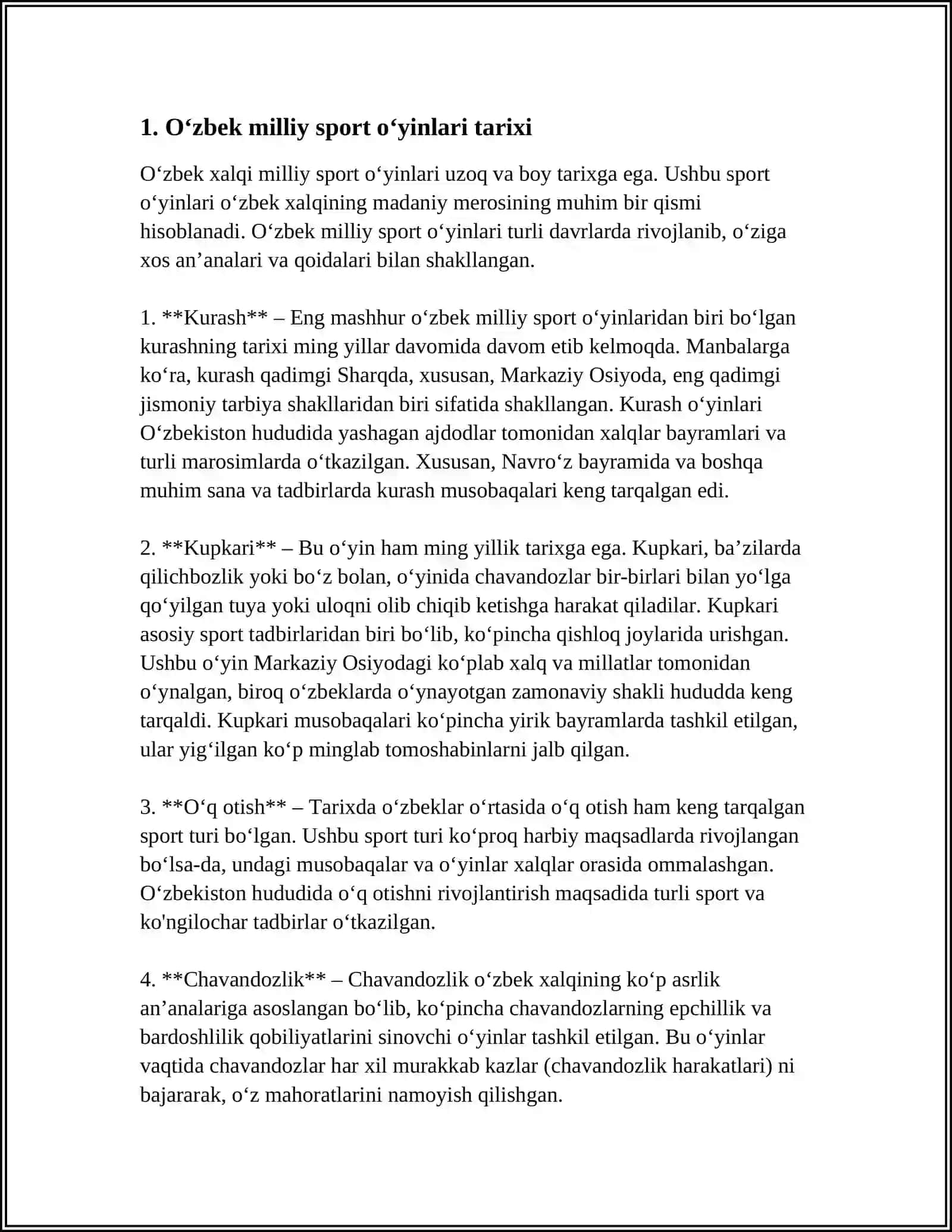 SPORT TOʻGARAK MASHGʻULOTLARI VA BAYRAM TADBIRLARINI OʻTKAZISH JARAYONIDA MILLIY VA HARAKATLI OʻYINLARDAN FOYDALANISH 4